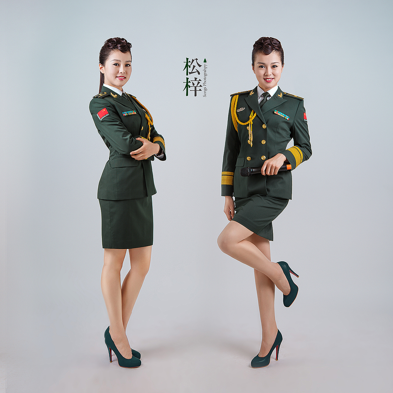 松梓客片军装美女