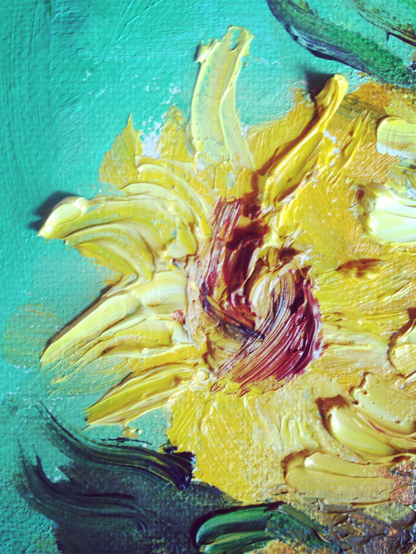 梵高向日葵の油画临摹