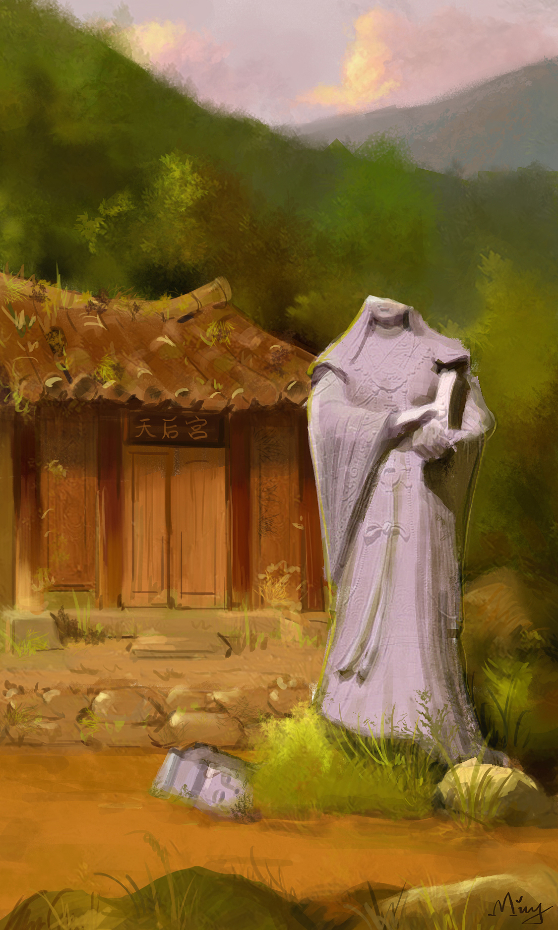 消失的神明-场景板绘速涂