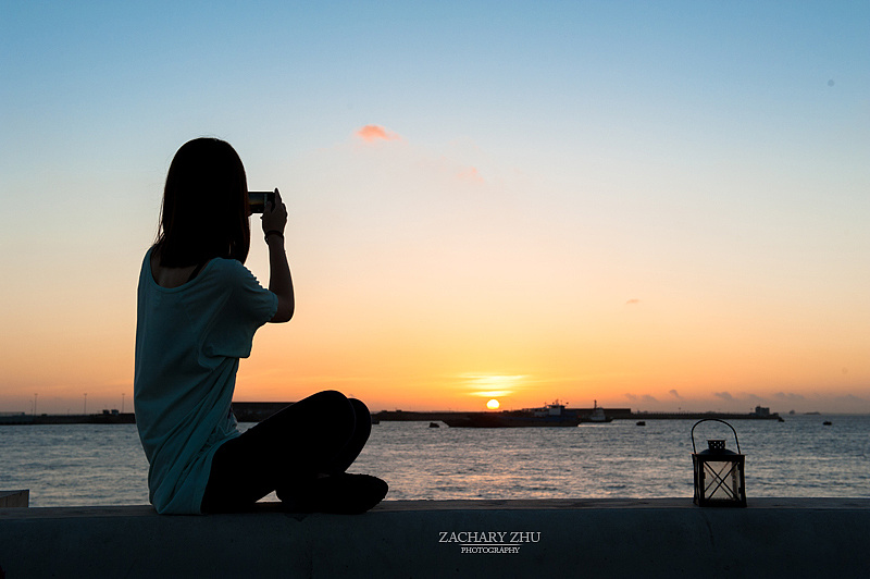 星空 朝阳 蓝天 少女