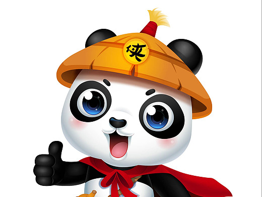 一套熊猫侠客形象和标志设计