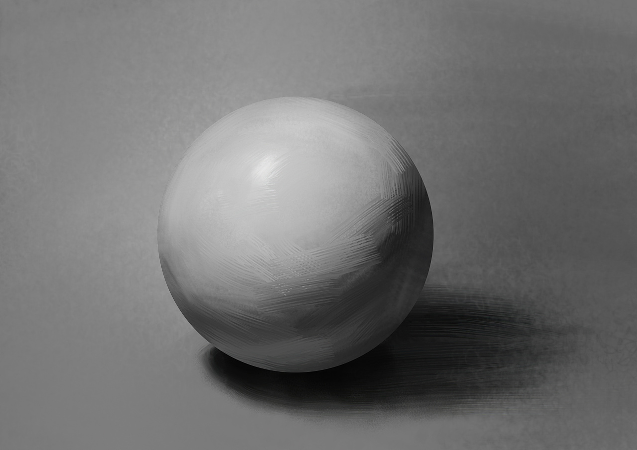 素描石膏球体图-普画网