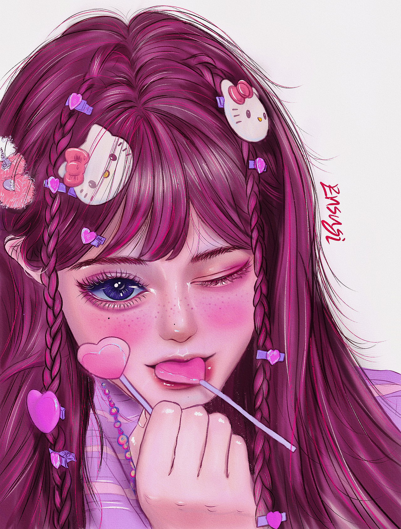 粉色系头像厚涂（图ZMzA1MzI5OTg4） - 创作习作 - 站酷设计师Ensugi原创素材 - 站酷ZCOOL
