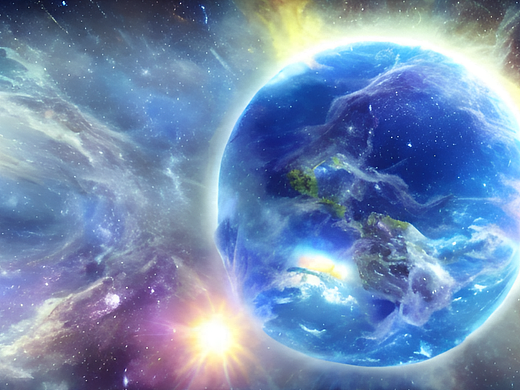 #站酷梦笔#天地探秘 地球 太阳 银河系 宇宙