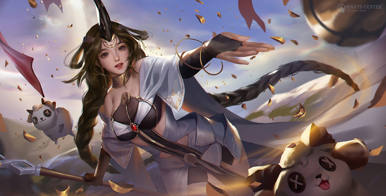 【匠人绘】美宣班学员横版作业3/lol/薇恩/云中君|插画|游戏原画