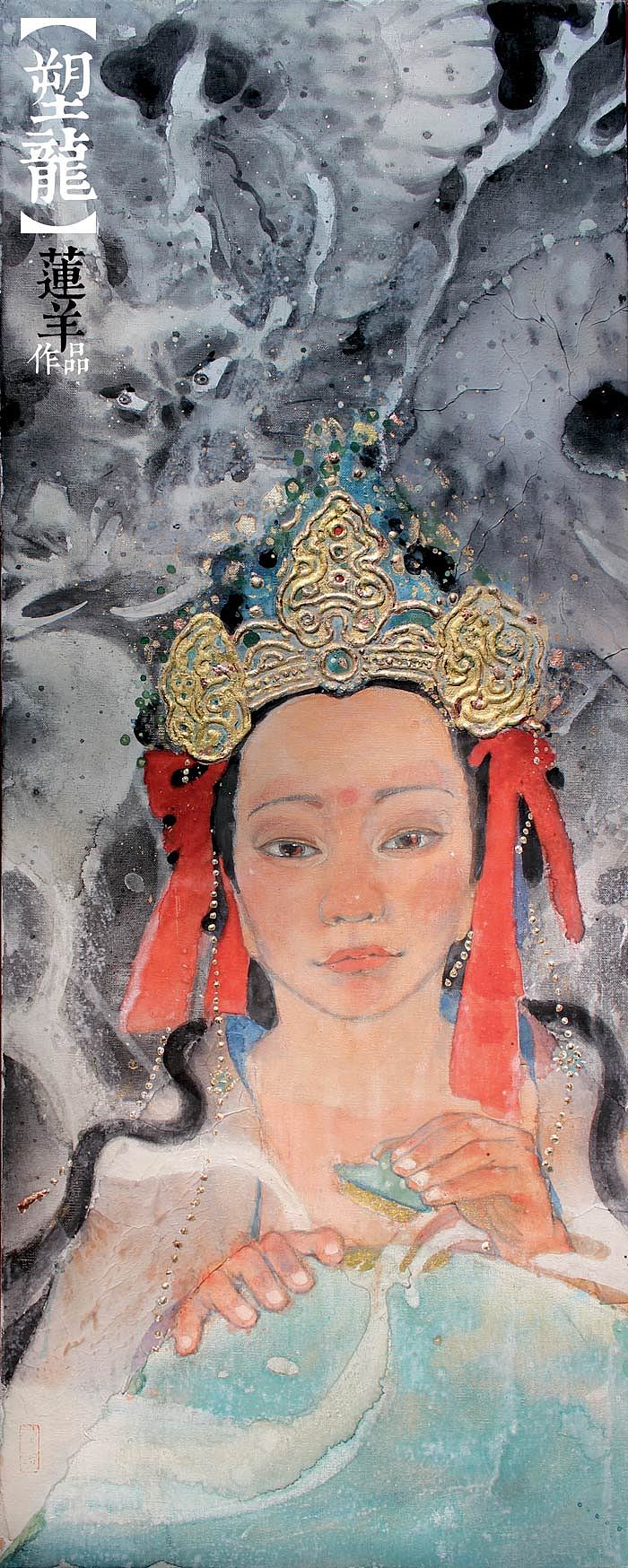 【新岩彩】立粉贴金！油画布上的水墨味儿（图ZMzAwODkxOTY=） - 绘画 - 站酷设计师莲羊原创素材 - 站酷ZCOOL