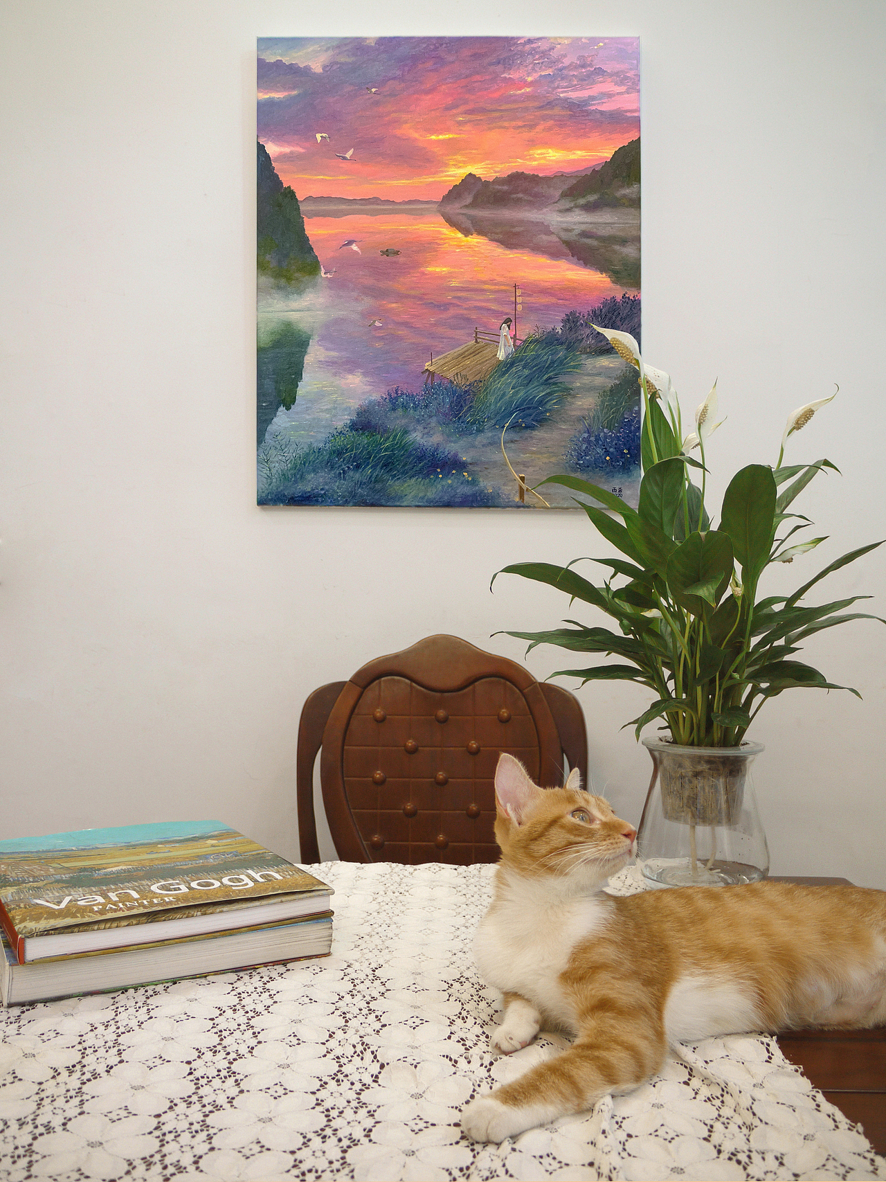 原创 江岸送别布面油画