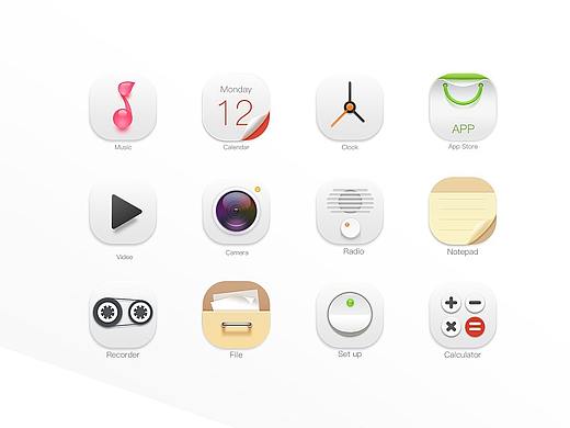 轻拟物图标练习（个人主页-ZMzE1MzUwMDA=） - 图标 - 站酷设计师他买了佛冷原创素材 - 站酷ZCOOL