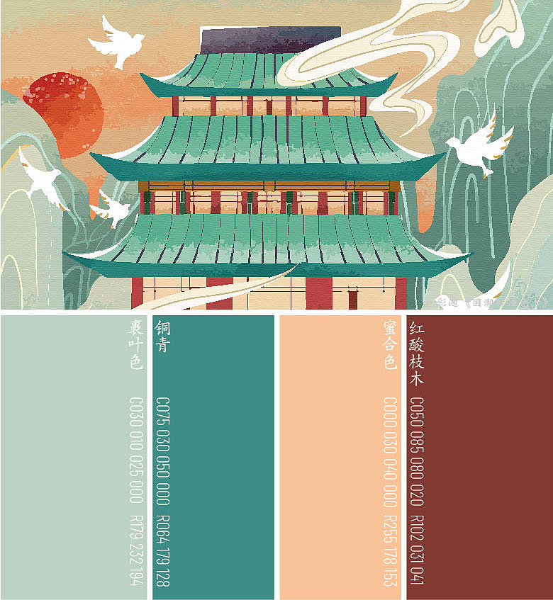 国潮风插画色彩分享深圳/设计爱好者/1年前/118浏览色彩通