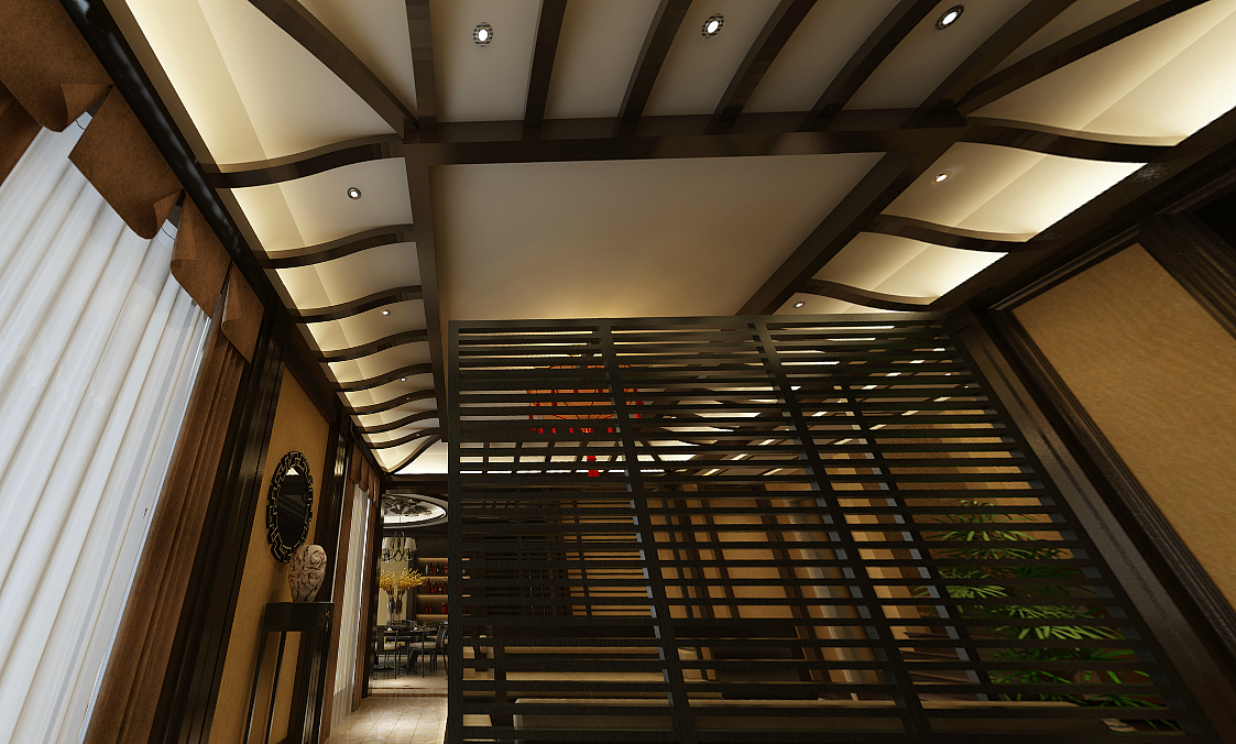 重庆洋房别墅装修设计效果图-清水溪现代中式风格案例