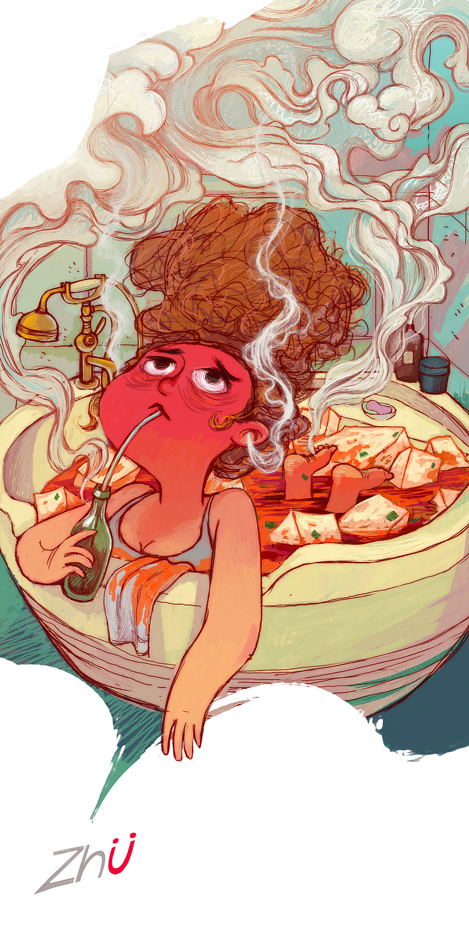 麻婆豆腐|插画|创作习作|酱紫猪_原创作品-站酷zcool