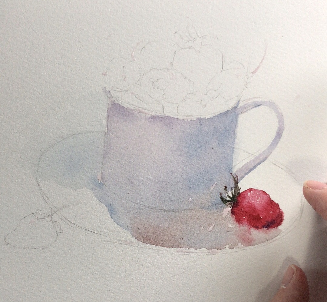 小熊猫胖哒水彩 熊猫课堂 静物 水彩插画 步骤图（图ZMTE1NDk4OTY4） - 创作习作 - 站酷设计师熊猫胖哒原创素材 - 站酷ZCOOL