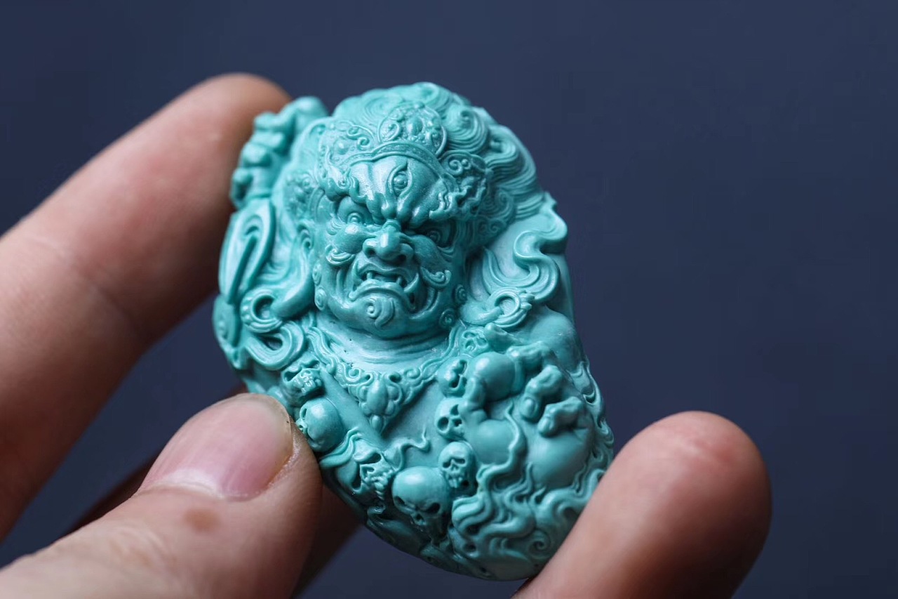 绿松石《大黑天》|手工艺|工艺品设计|禅艺 - 原创作品 - 站酷 (zcool