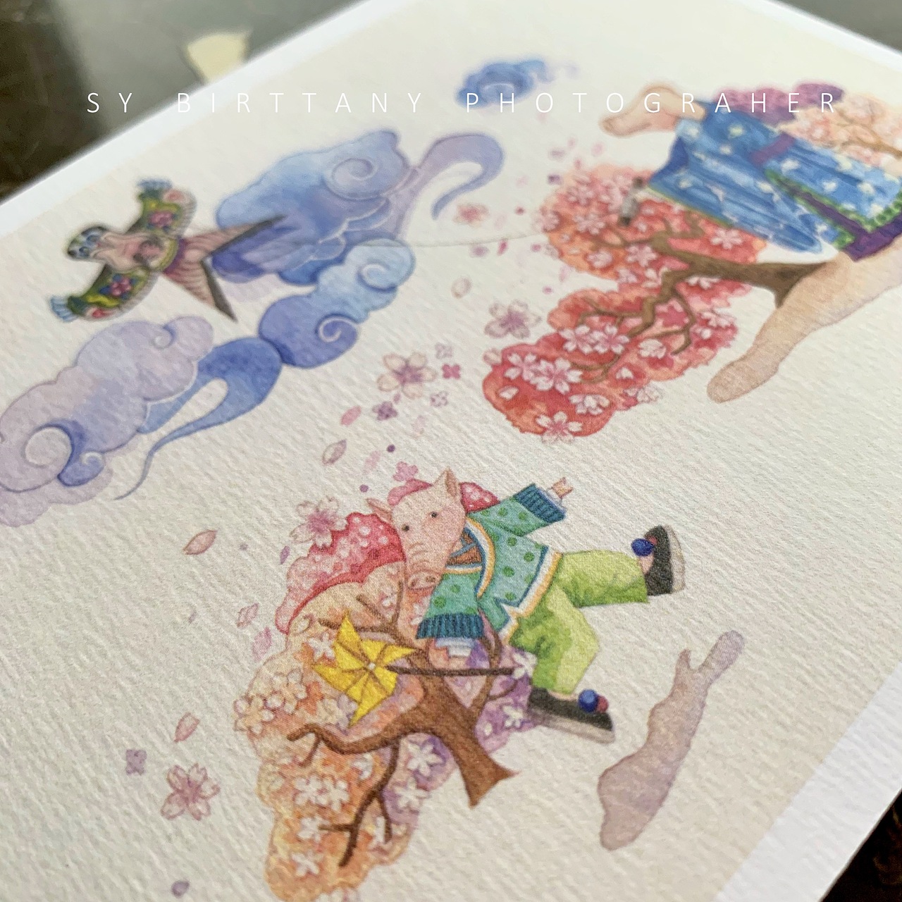 2019猪年12个月份明信片插图