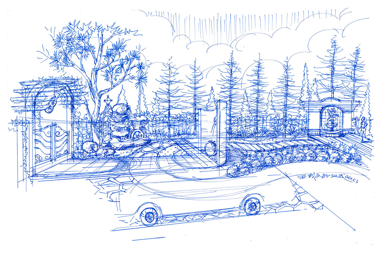 2020最新景觀設(shè)計項目手繪方案草圖（圖ZMjExNDk3MTM2） - 建筑/空間 - 站酷設(shè)計師手繪老師王大叔原創(chuàng)素材 - 站酷ZCOOL