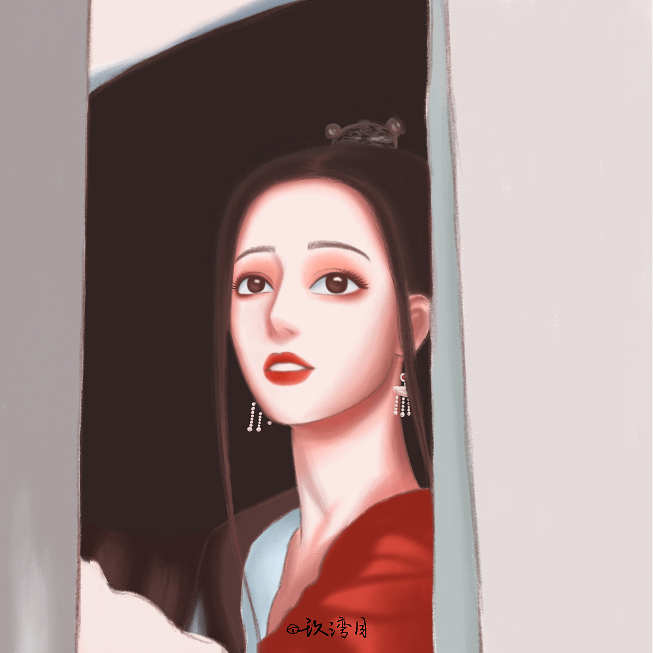 迪丽热巴李长歌人物头像插画（图ZMjUzMjMwNDI4） - 艺术插画 - 站酷设计师玖湾月原创素材 - 站酷ZCOOL