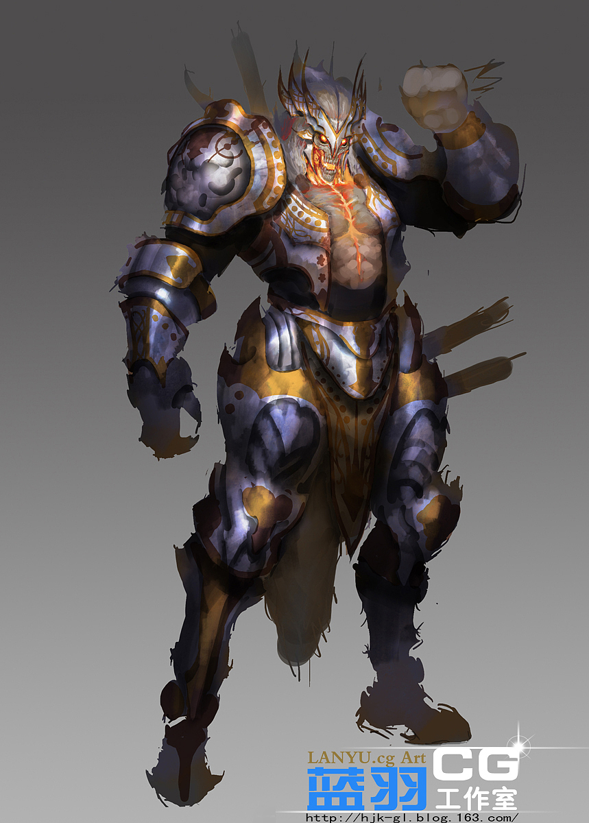 《骷髅头战士》+绘画过程(高灵作品) 