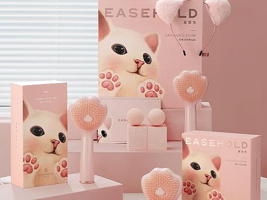 意思岛 |皮套镜猫爪梳子精致可爱少女产品拍摄图