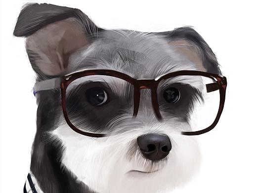 手绘作品戴眼镜的小Dog（个人主页-ZMzg4MjQ5Njg=） - 艺术插画 - 站酷设计师UI设计龚春节原创素材 - 站酷ZCOOL
