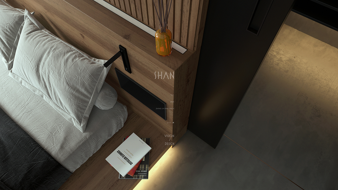 SHAN丨暗调系单身住宅设计及效果表现（图ZMjM0NjUxMDA0） - 家装设计 - 站酷设计师聿亘丨SHAN原创素材 - 站酷ZCOOL