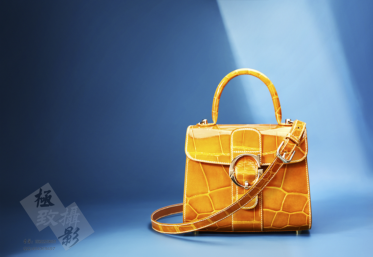美洲鳄鱼皮女包白底海报形象照拍摄精修