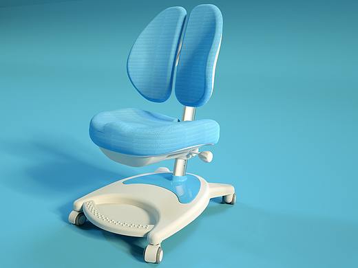 儿童学习桌椅渲染视频