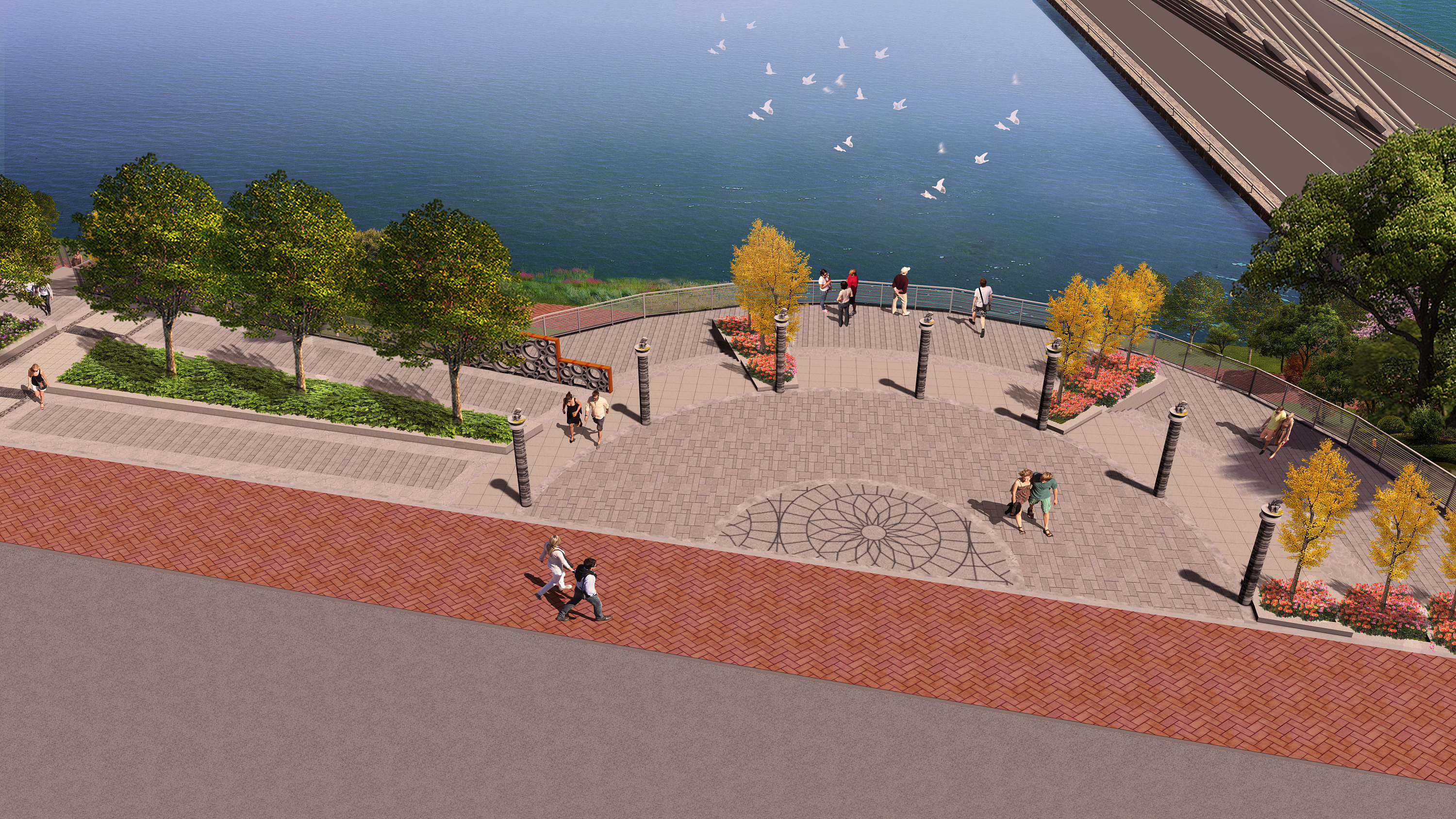 滨水绿地景观效果图