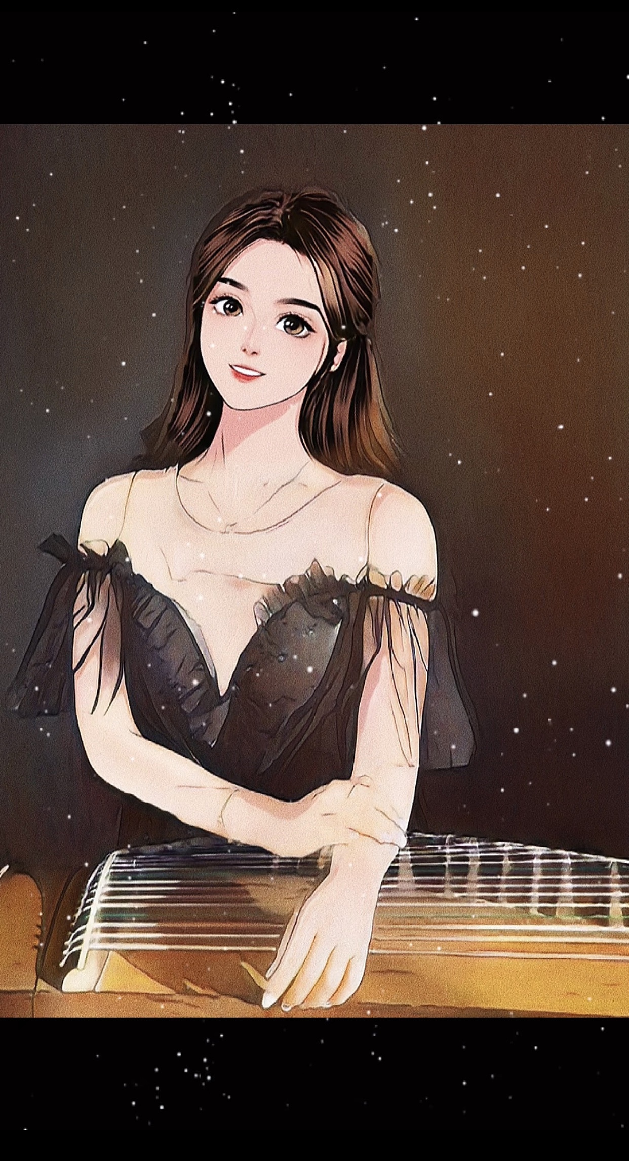 古筝形象照 黑色礼服裙形象照 写真拍摄 深圳约拍