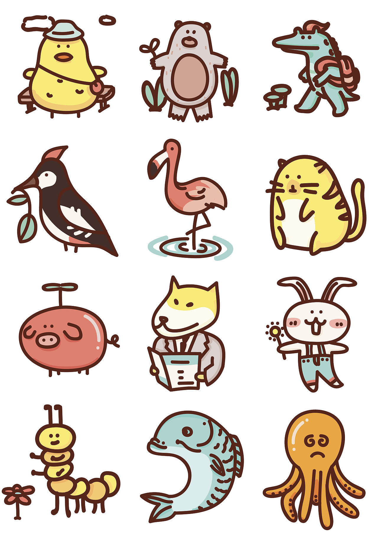 小动物们（图ZMTg1NDQwNjU2） - 儿童插画 - 站酷设计师iashley原创素材 - 站酷ZCOOL
