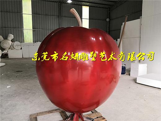 仿真彩绘果蔬红富士雕塑玻璃钢蛇果雕塑模型广场 公园摆件