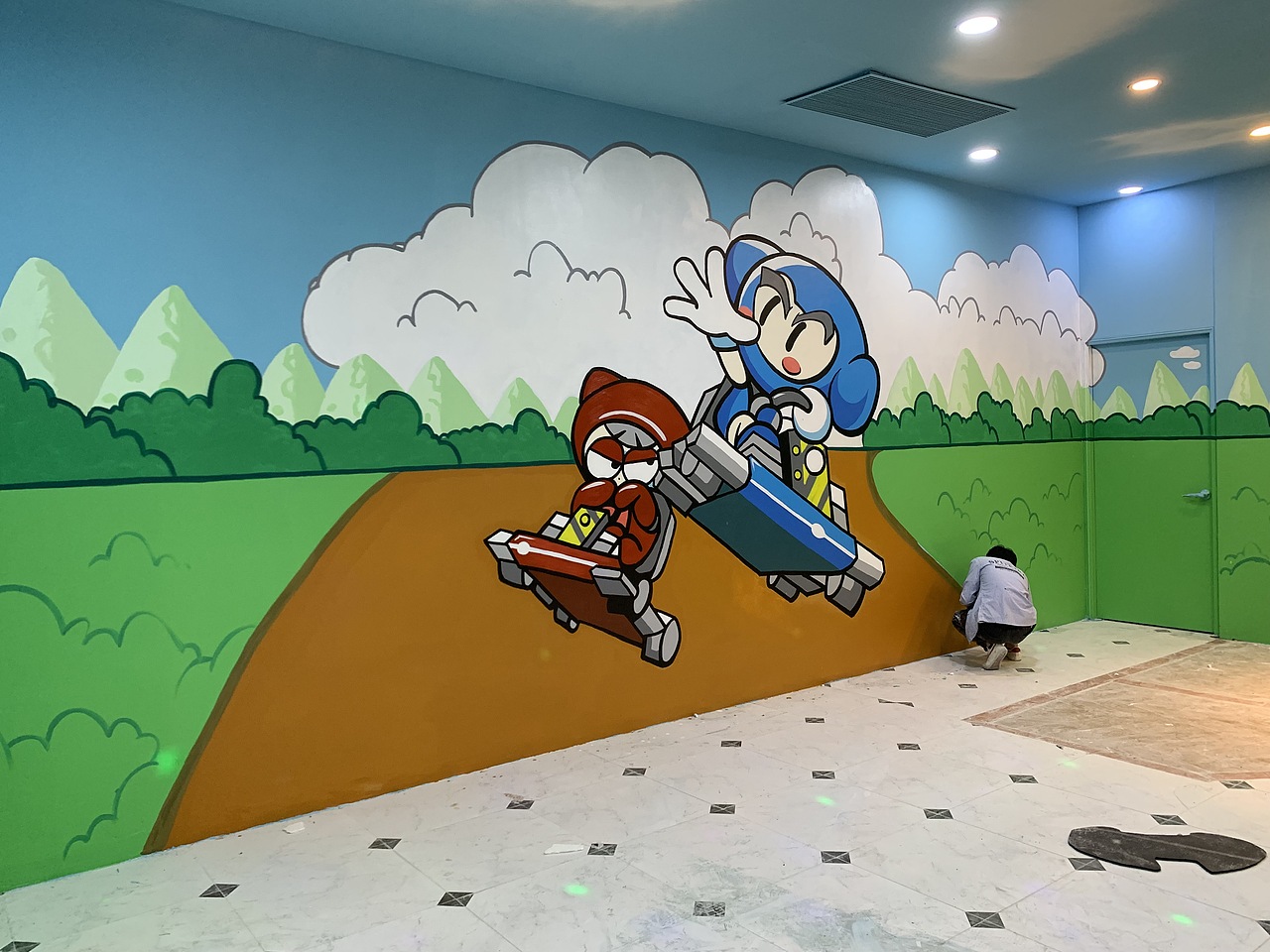 超市游乐园卡通3d墙体彩绘_堇墨墙绘-站酷zcool