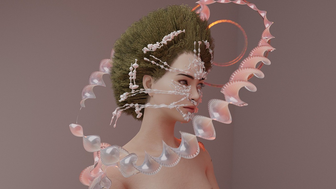 珠粉珊瑚 数字面饰 blender渲染作品展示