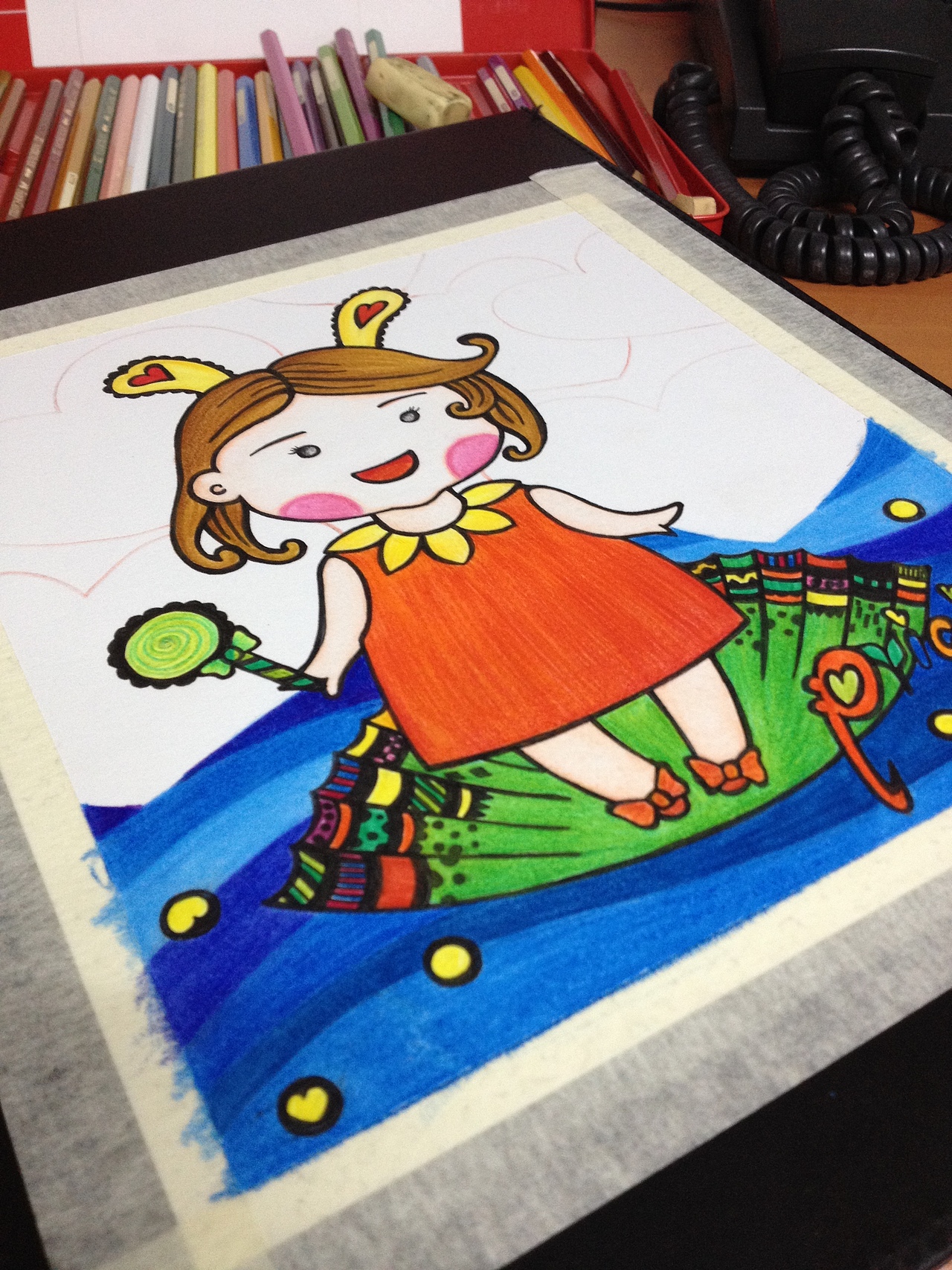 pricilla海的女儿手绘彩色铅笔习作