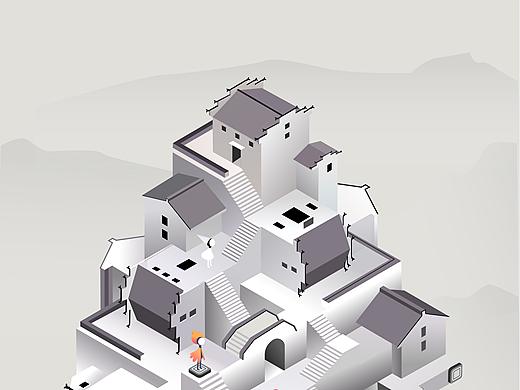 纪念碑谷2.5D小插画——南方古镇版