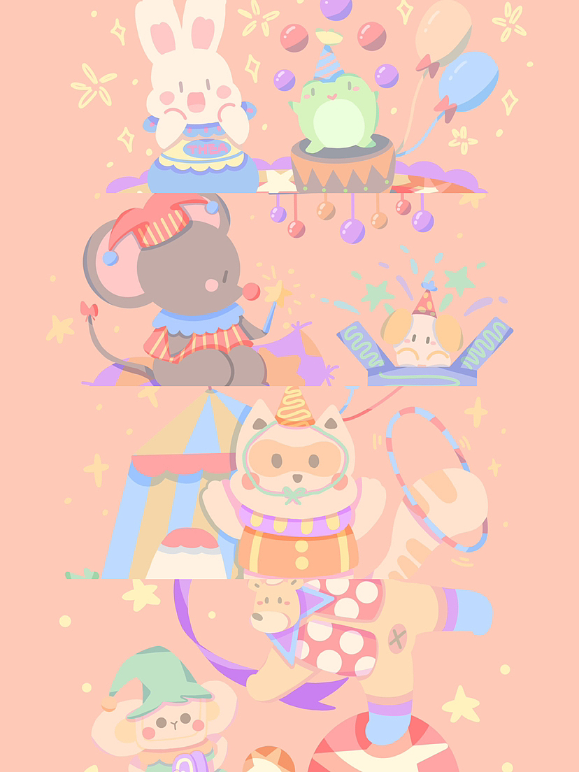 动物马戏团（图ZMzE5ODY0NzU2） - 儿童插画 - 站酷设计师Z427206622原创素材 - 站酷ZCOOL