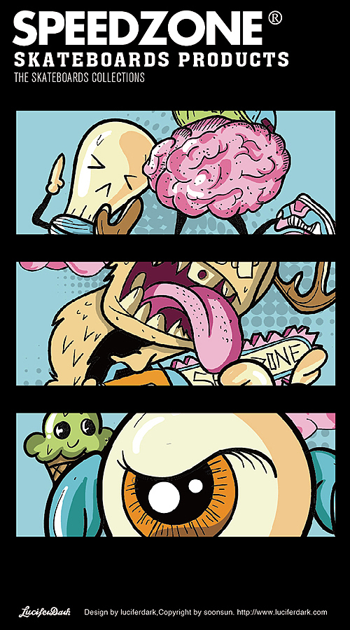SPEEDZONE欧美风格滑板设计（图ZMjQxNTU0OTY=） - 商业插画 - 站酷设计师luciferdark原创素材 - 站酷ZCOOL