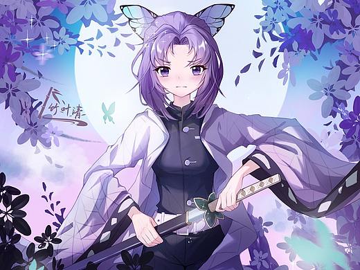 日系插画:鬼灭之刃蝴蝶忍同人