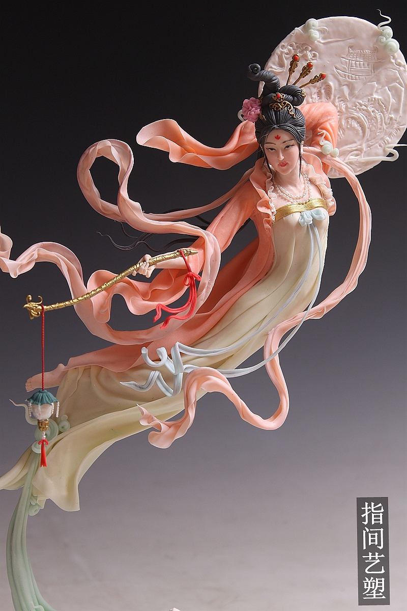 面塑（嫦娥奔月）（图ZOTAwNDQzODA=） - 手办/模玩 - 站酷设计师贺加贵3D翻糖原创素材 - 站酷ZCOOL
