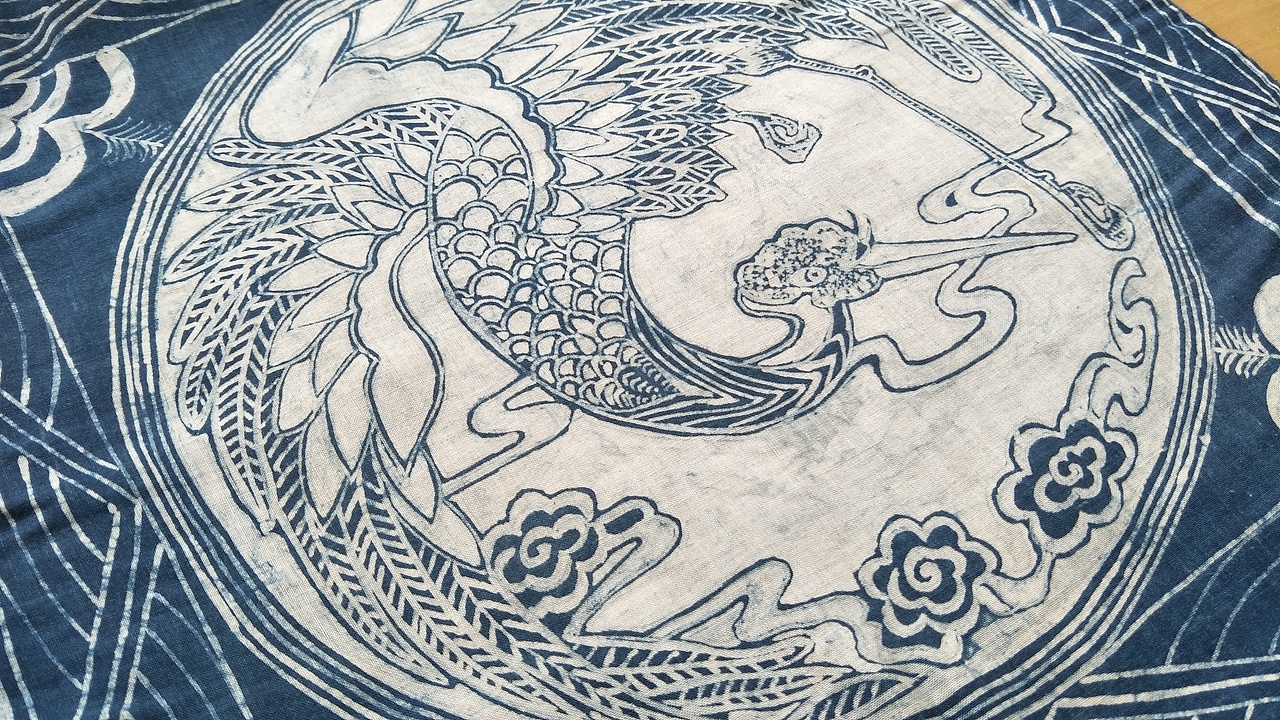 传统蜡染抱枕(古法蓝染)