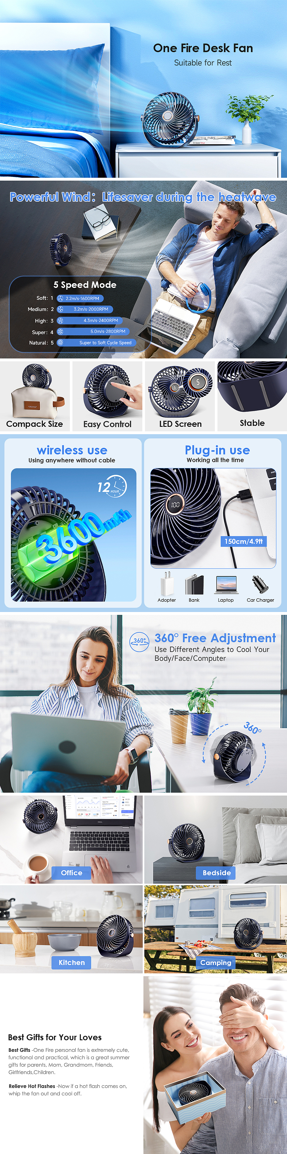 【亚马逊】便携风扇