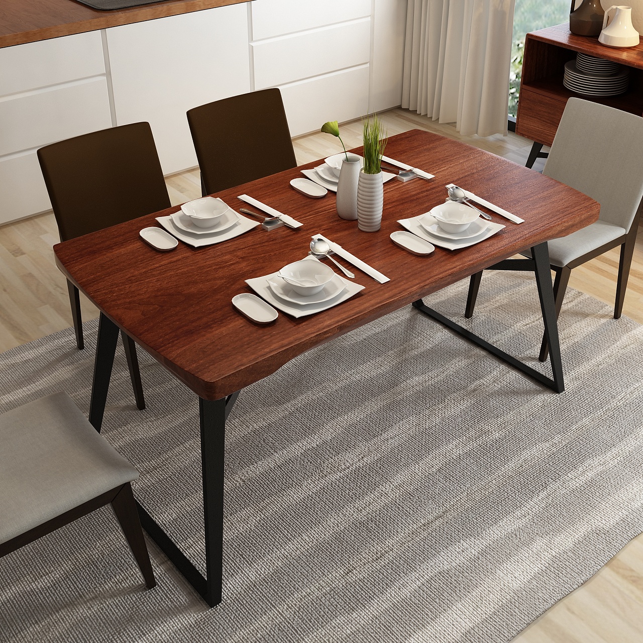 北欧风情实木餐桌|工业/产品|家具|william无声笛 - 原创作品 - 站酷 (ZCOOL)
