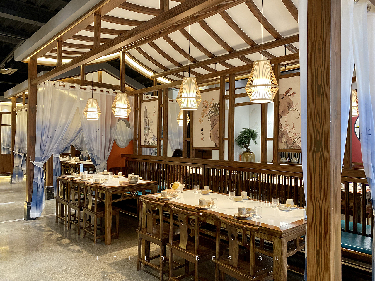 乡村大院中餐厅效果+实景（图ZMjA4MDc2Mzc2） - 家装设计 - 站酷设计师Hello小姐姐原创素材 - 站酷ZCOOL