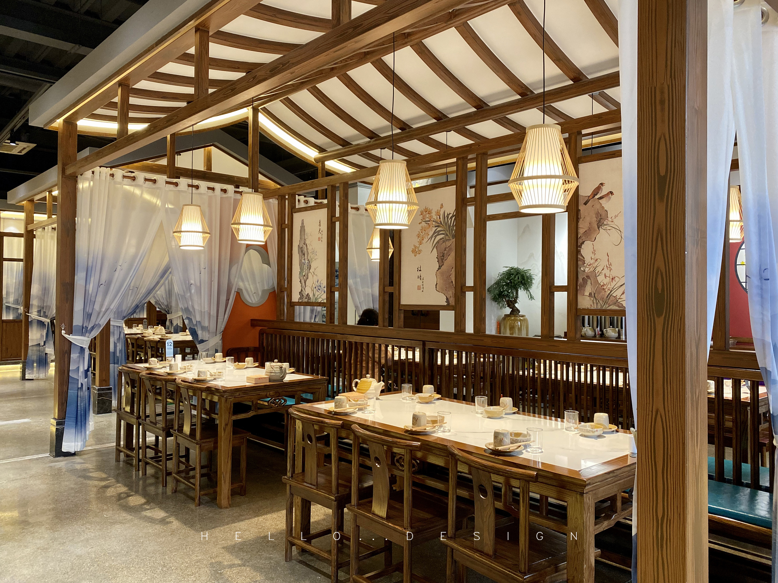 乡村大院中餐厅效果 实景