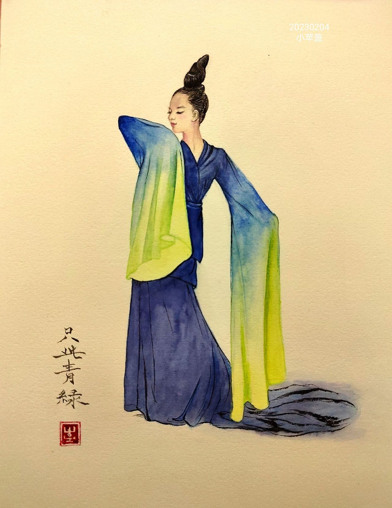 只此青绿（图ZMzMyODQxNTA0） - 创作习作 - 站酷设计师学手绘的小苹盖原创素材 - 站酷ZCOOL