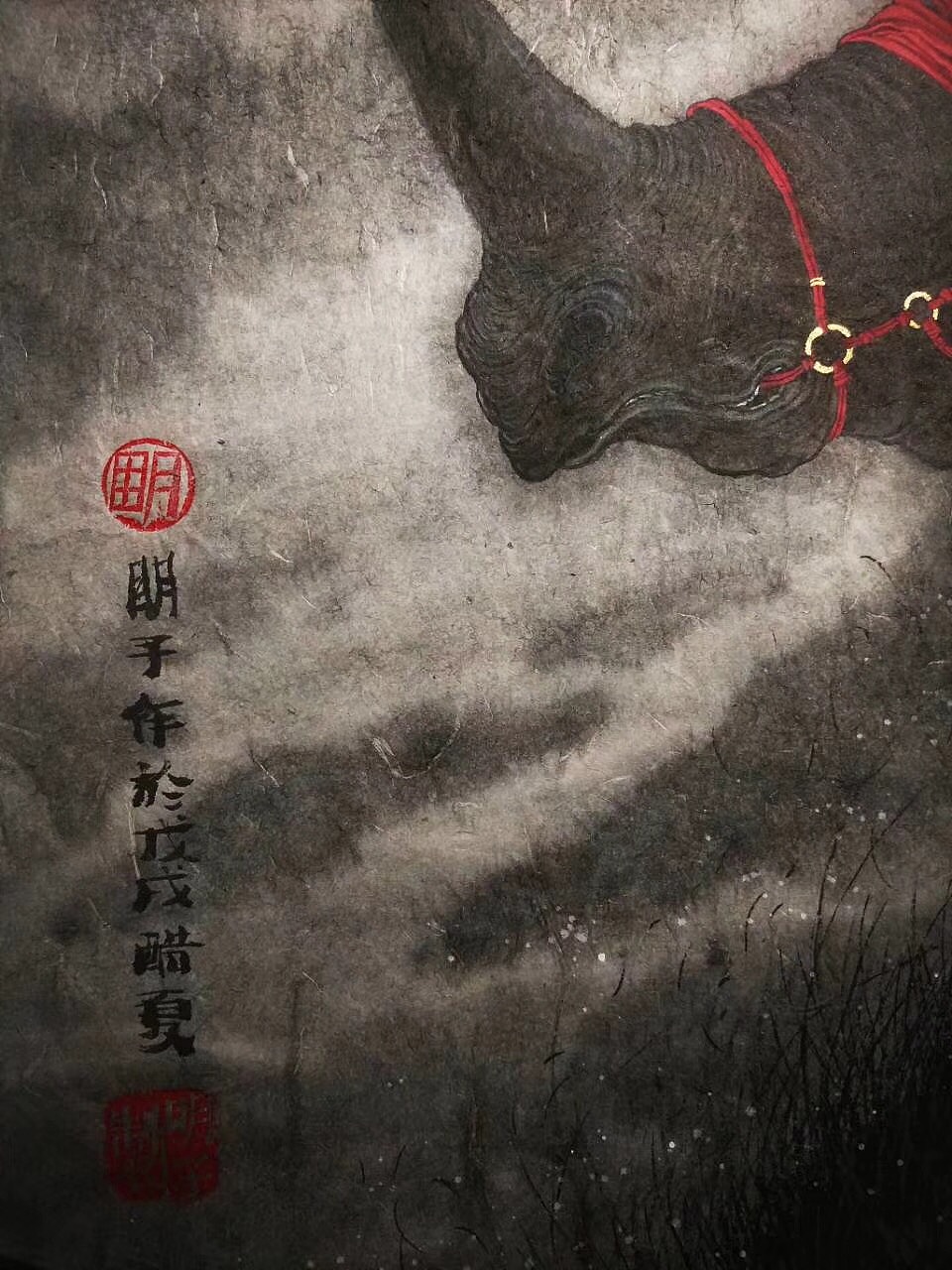 独角墨犀图（图ZMTIyNjE0NTM2） - 绘画 - 站酷设计师明子水墨奇幻世界原创素材 - 站酷ZCOOL