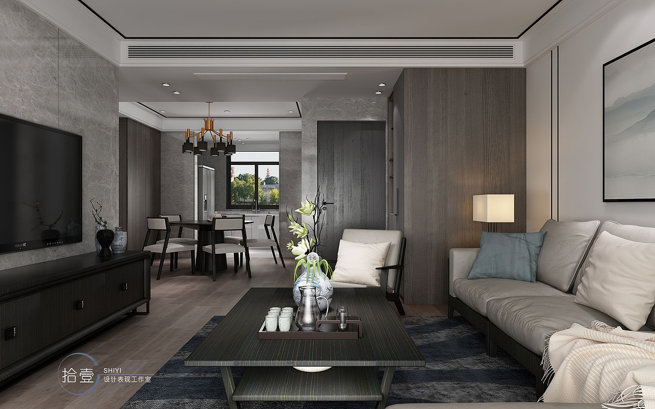 拾壹设计-现代客餐厅