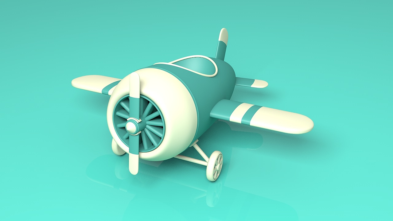 c4d小飞机建模上色练习