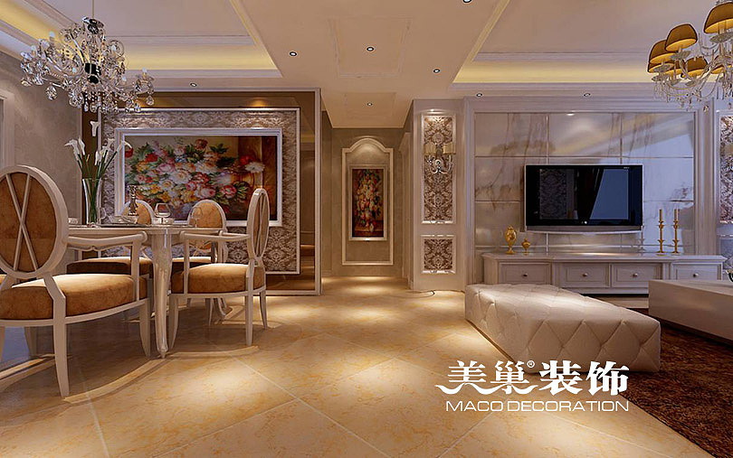 林语美墅装修效果图130平三室两厅北欧风格设计方案---走廊