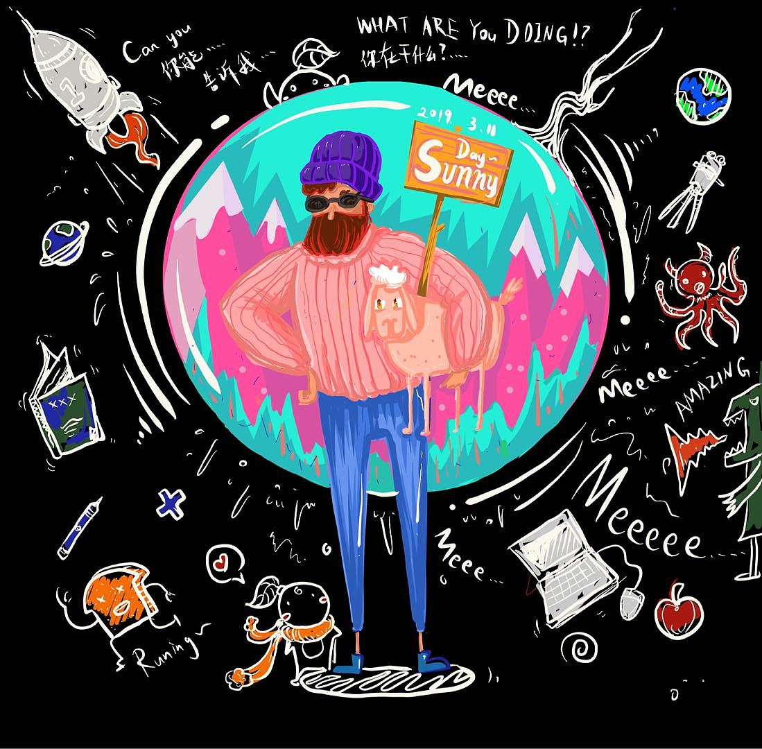 脑子里没灵感的时候,,,就会对着画板涂啊涂啊涂了很久,画不好,于是把线稿去了,发现这样的感觉也不错嗯