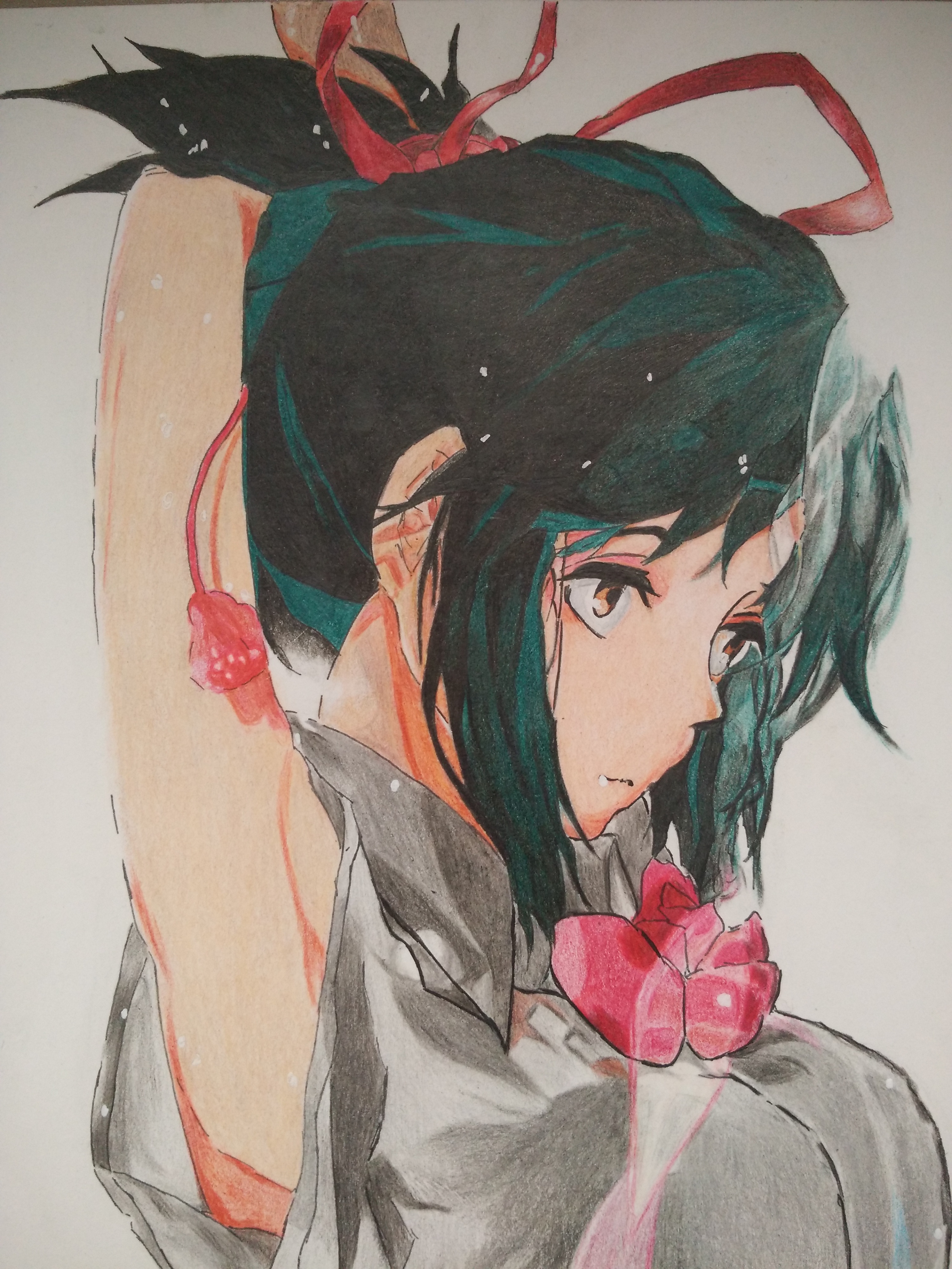 彩铅手绘 你的名字> 三叶